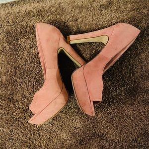 Cotton Candy Pink Suede Heels